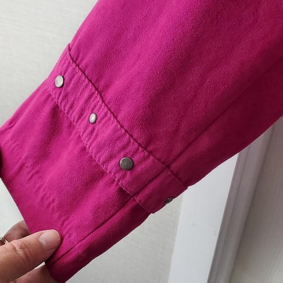 Cato Fuschia Faux Suede Jacket - Picture 4 of 11